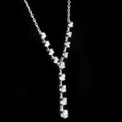 Estate 18K White Gold 0.50 Diamond Lariat Necklace