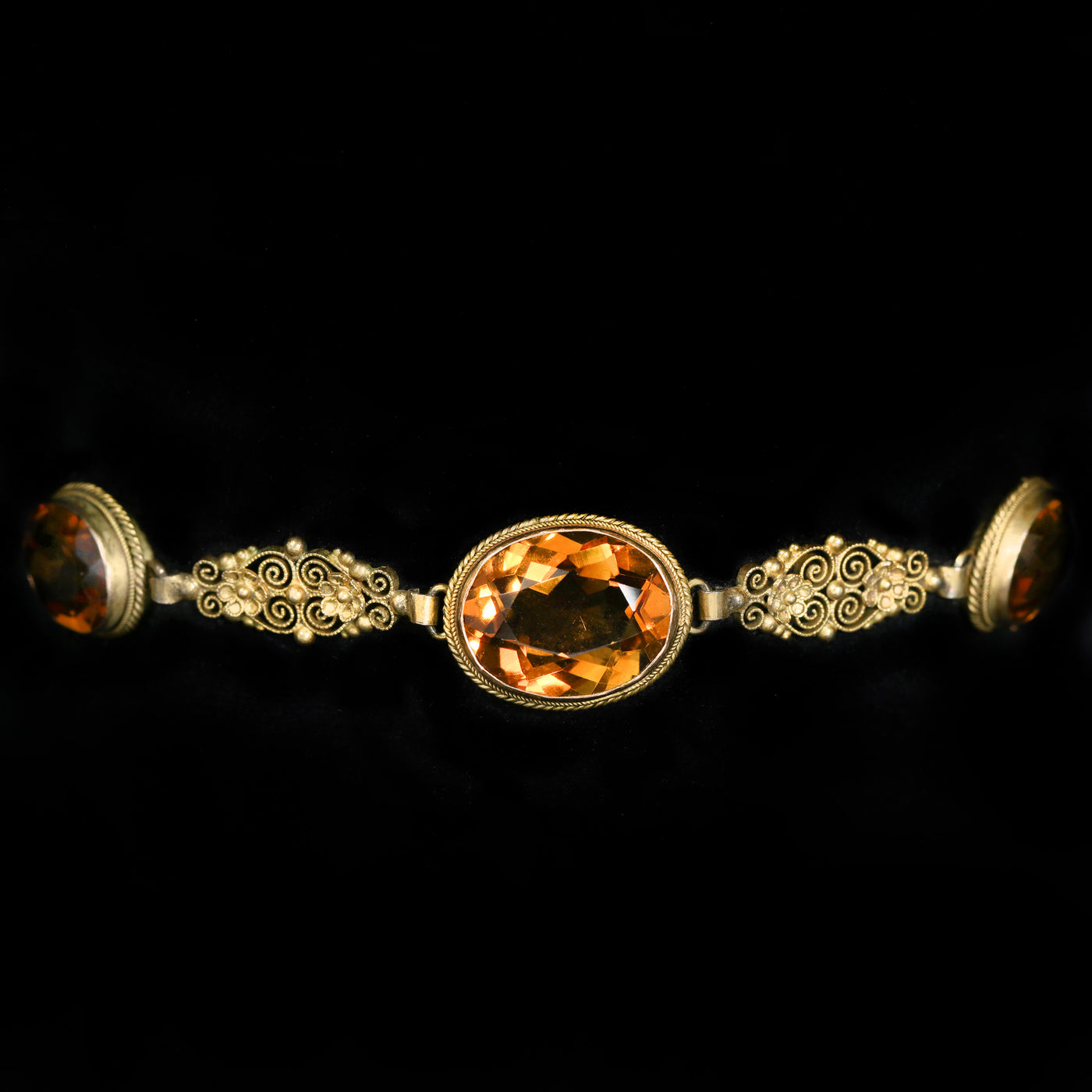 Victorian 14K Yellow Gold 10.33 CTW Citrine Bracelet