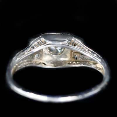 Art Deco 0.21 CTW Transitional Cut Diamond Engagement Ring