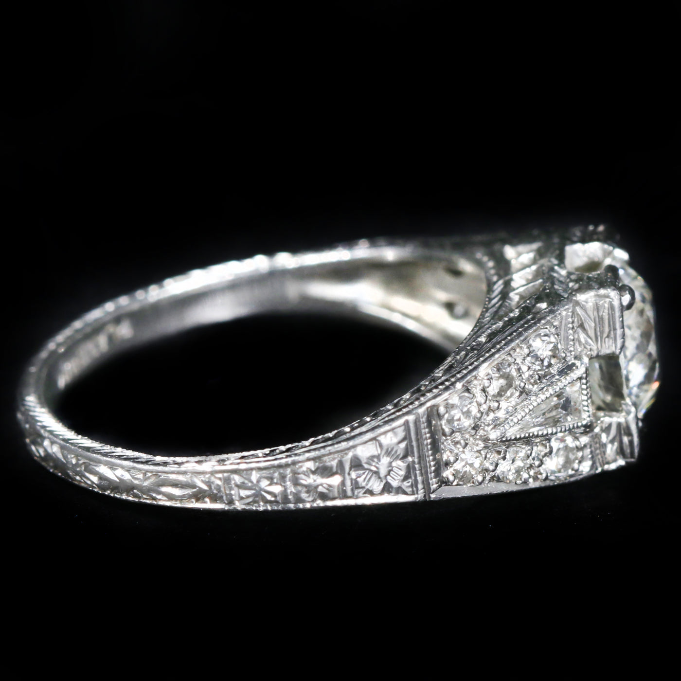 Estate Platinum 1.25 Carat Old European Cut Diamond Engagement Ring