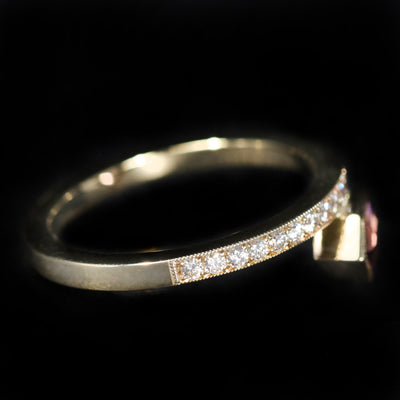14K Yellow Gold 0.63 Carat Pink Spinel and Diamond Ring