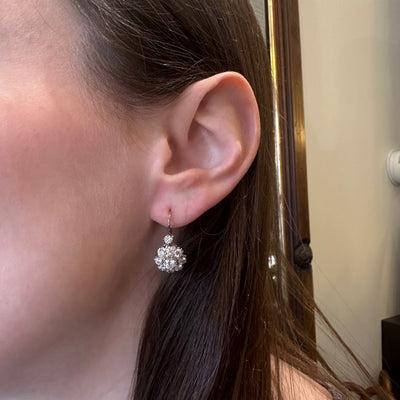 14K White Gold 2.21 CTW Diamond Dangle Earrings