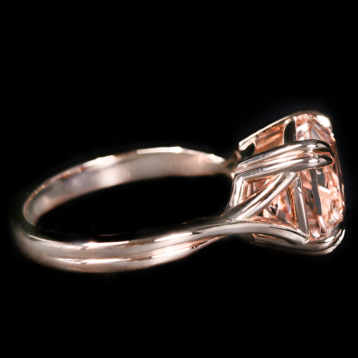 14K Rose Gold 3.98 Carat Morganite Ring