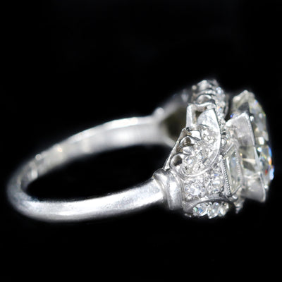 Art Deco 2.04 Carat Old European Cut Diamond Engagement Ring
