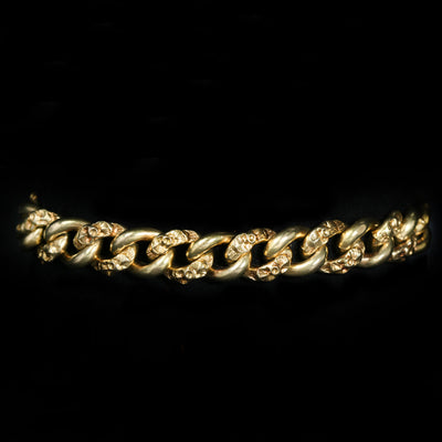 Victorian 18K Yellow Gold Engraved Link Bracelet