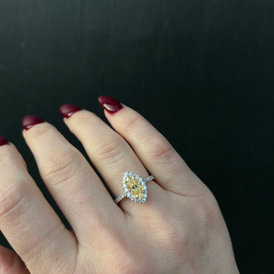 14K White Gold GIA 1.01 Carat Marquise Cut Diamond Engagement Ring