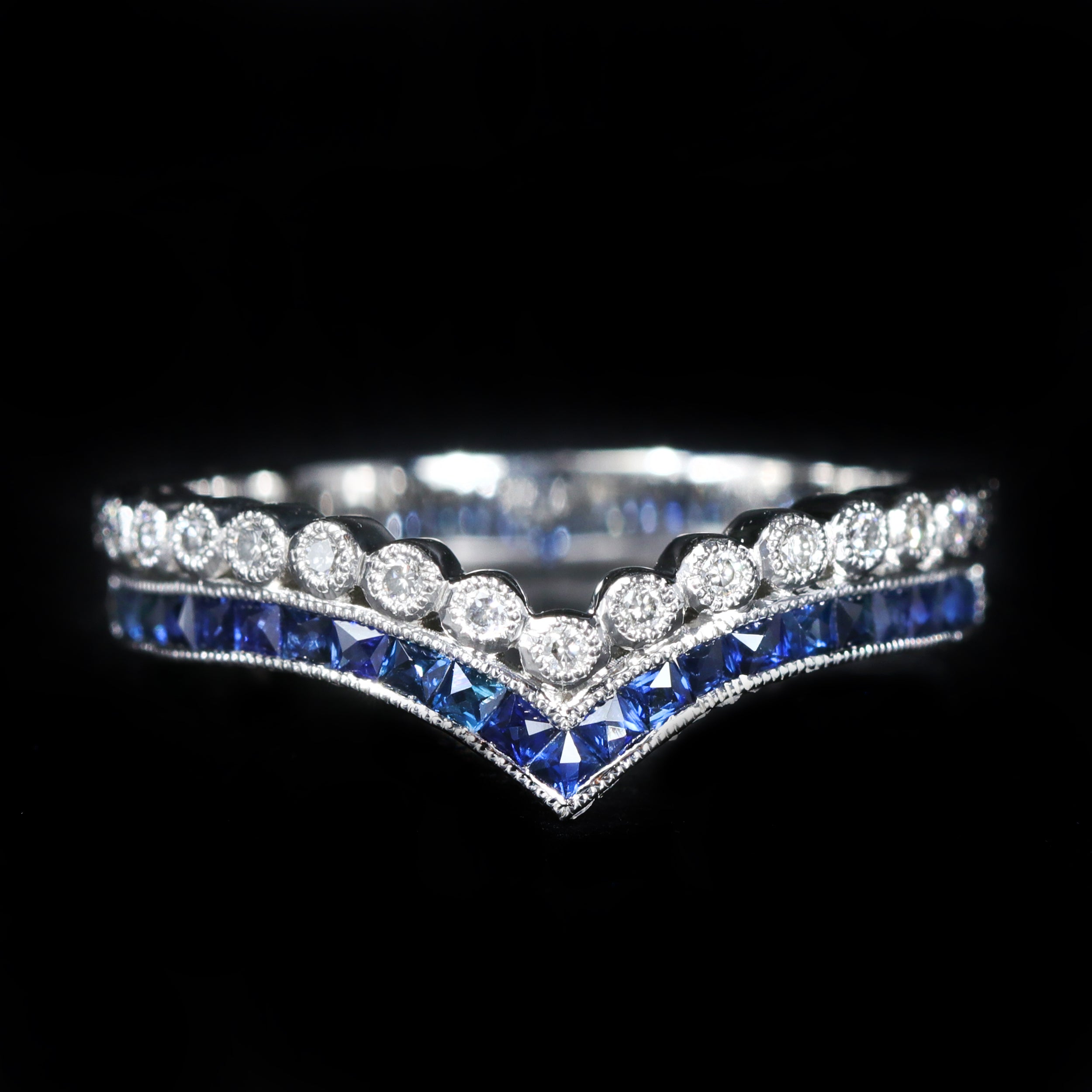 Jewelry Sapphire Diamond Ring Platinum #280449J76B display picture 1