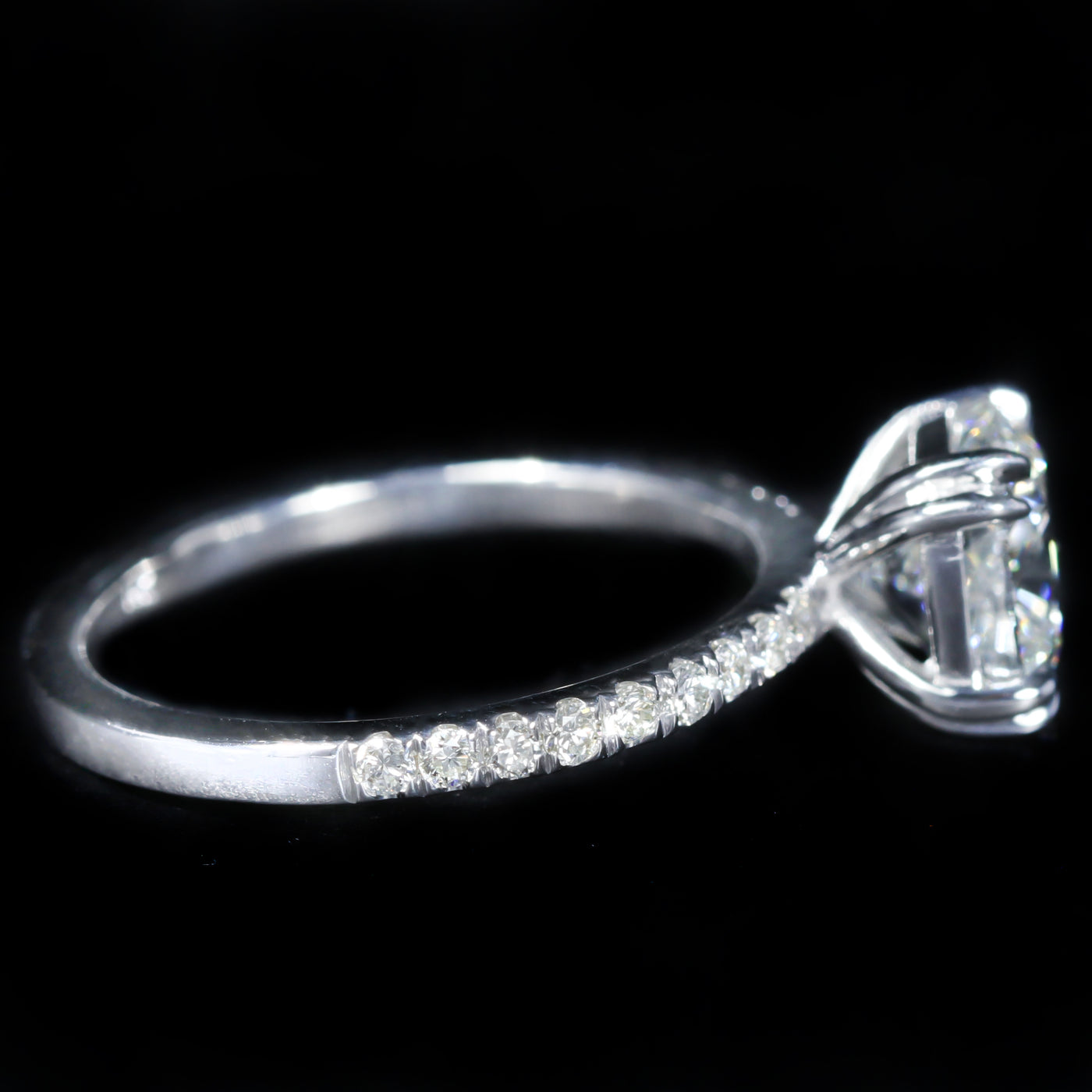 14K White Gold GIA 2.01 Carat Cushion Cut Diamond Engagement Ring