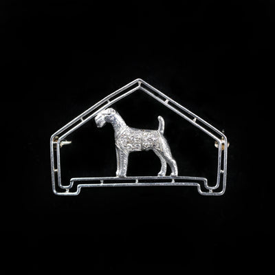 Art Deco Platinum 0.15 CTW Diamond Dog Brooch