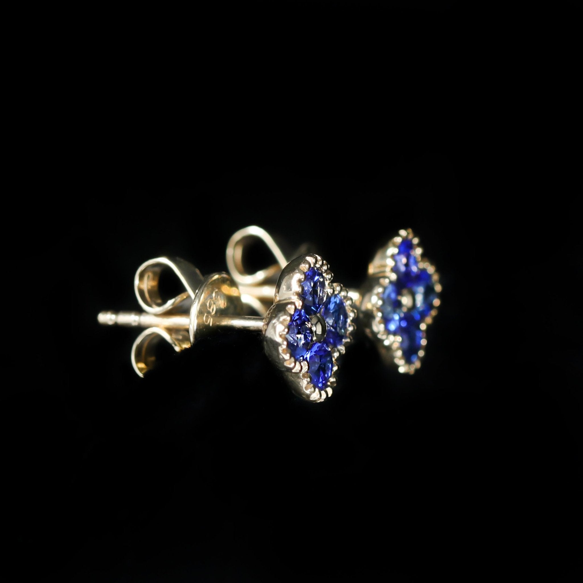 14K Yellow Gold 0.55 CTW Sapphire Stud Earrings - Walton's Jewelry