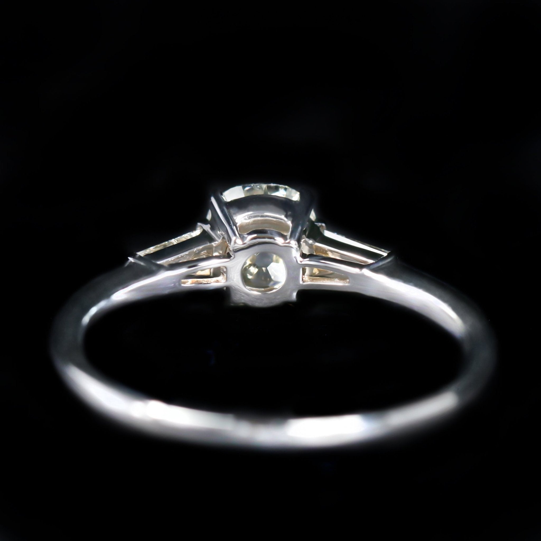 18K White Gold 0.69 Carat Old Mine Cut Diamond Engagement Ring - Walton's Jewelry