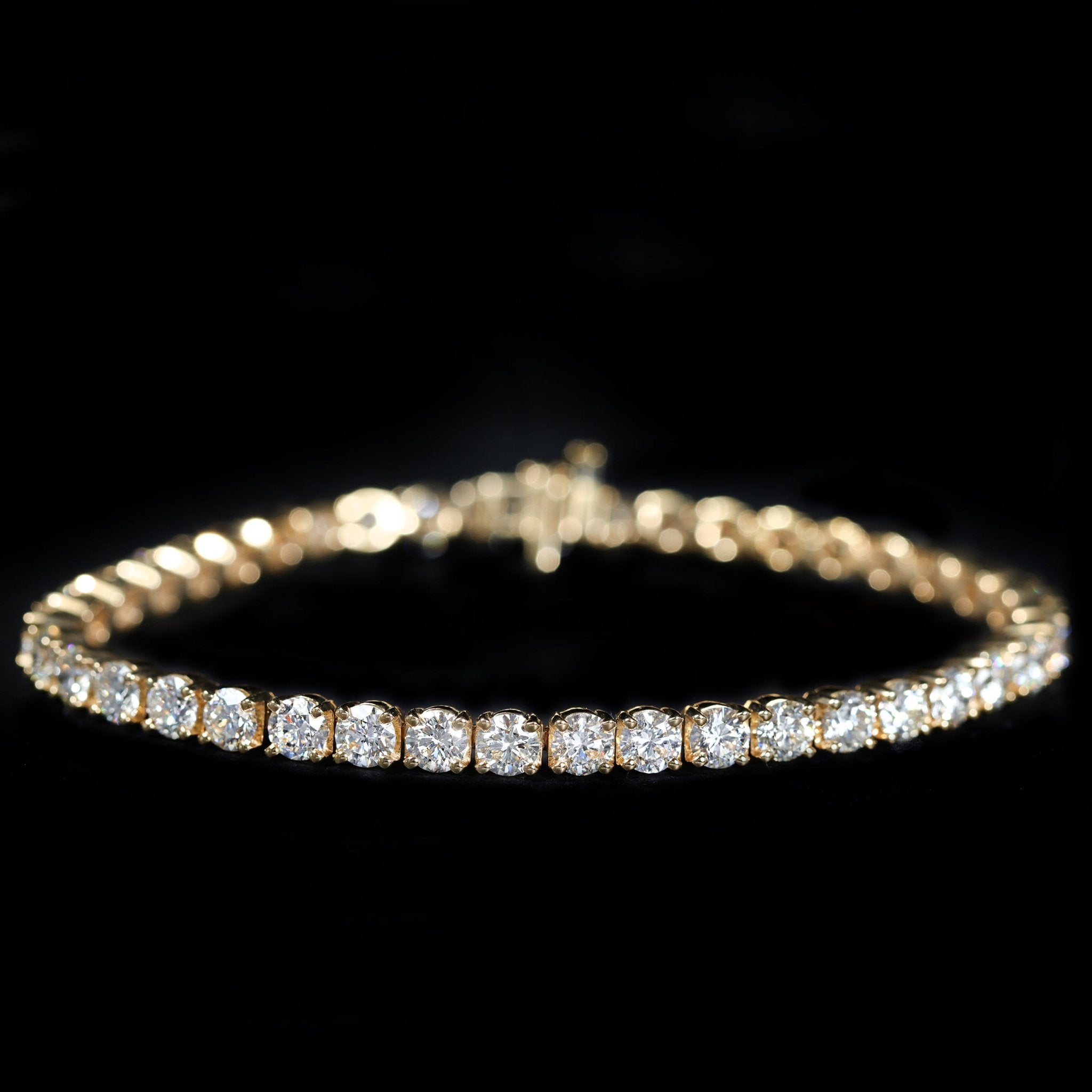 18K Yellow Gold 10.51 CTW Diamond Tennis Bracelet, 7" - Walton's Jewelry