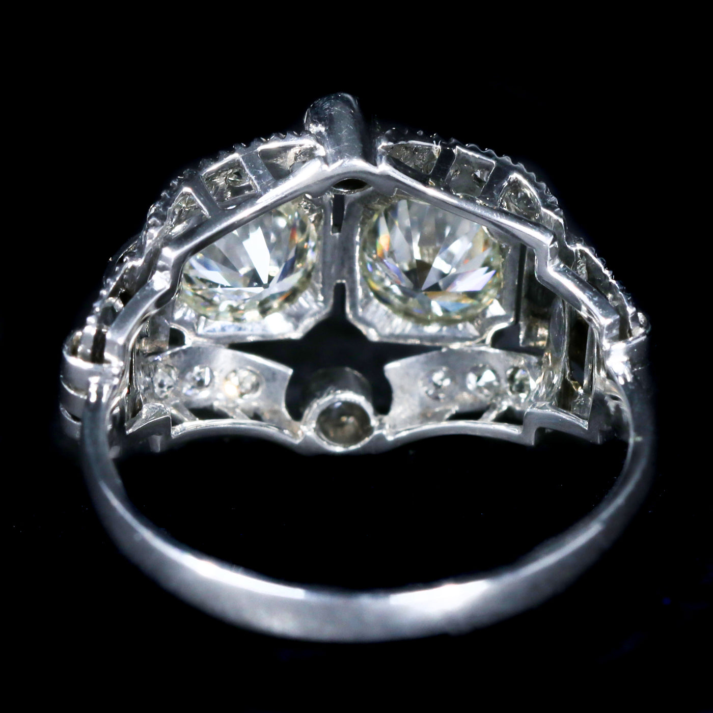 Art Deco Platinum 1.74 CTW Diamond Toi et Moi Ring