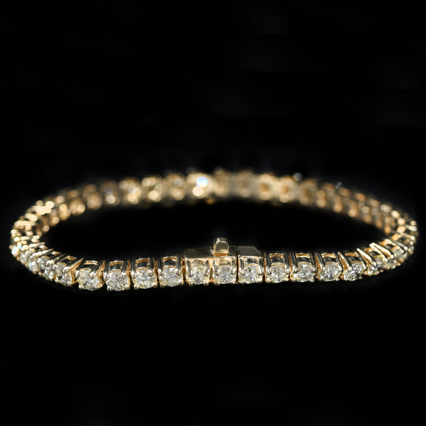 14k Yellow Gold 9.20 CTW Diamond Tennis Bracelet
