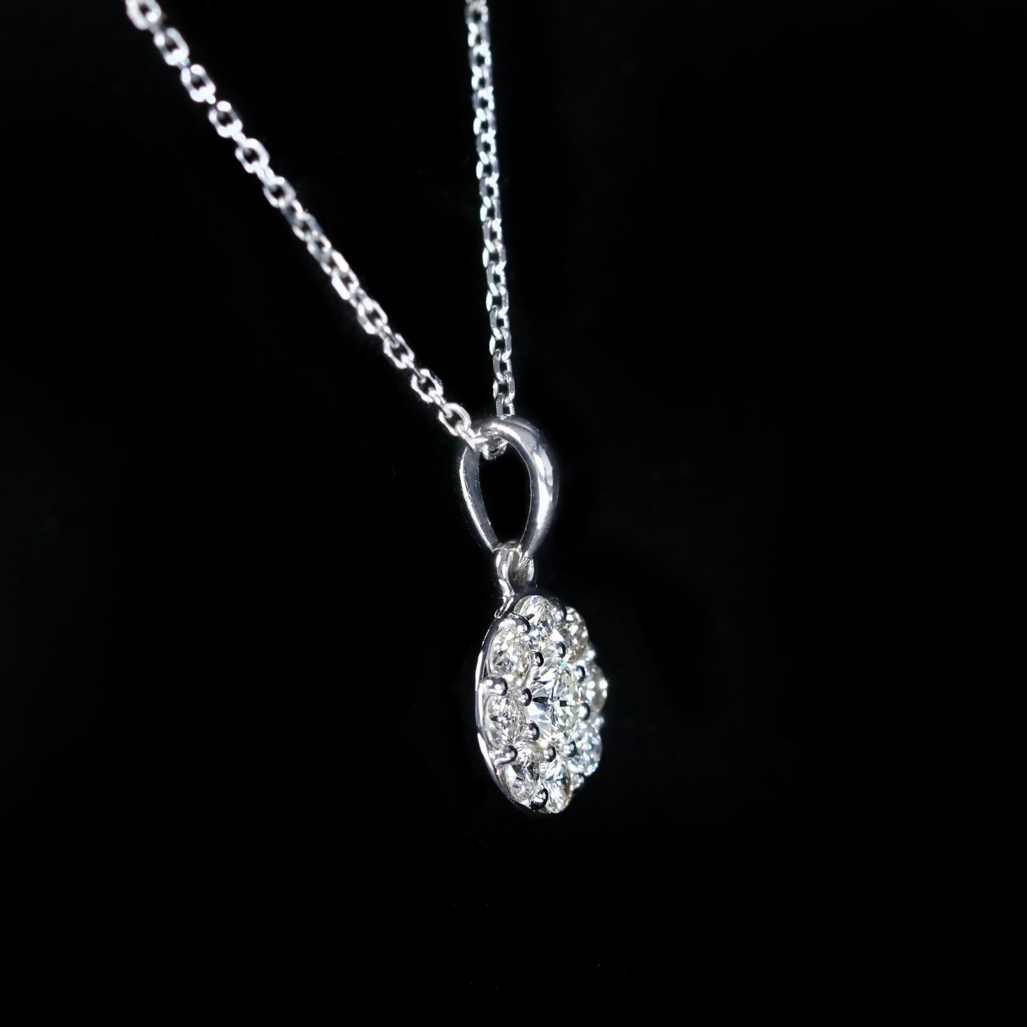 14K White Gold 0.53 CTW Diamond Pendant - Walton's Jewelry