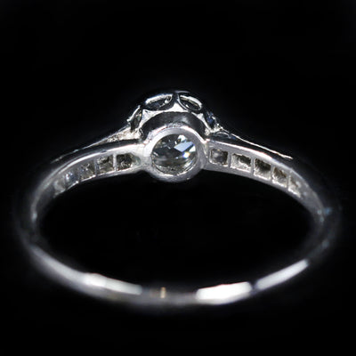 Art Deco 0.50 Carat Old European Cut Diamond Engagement Ring