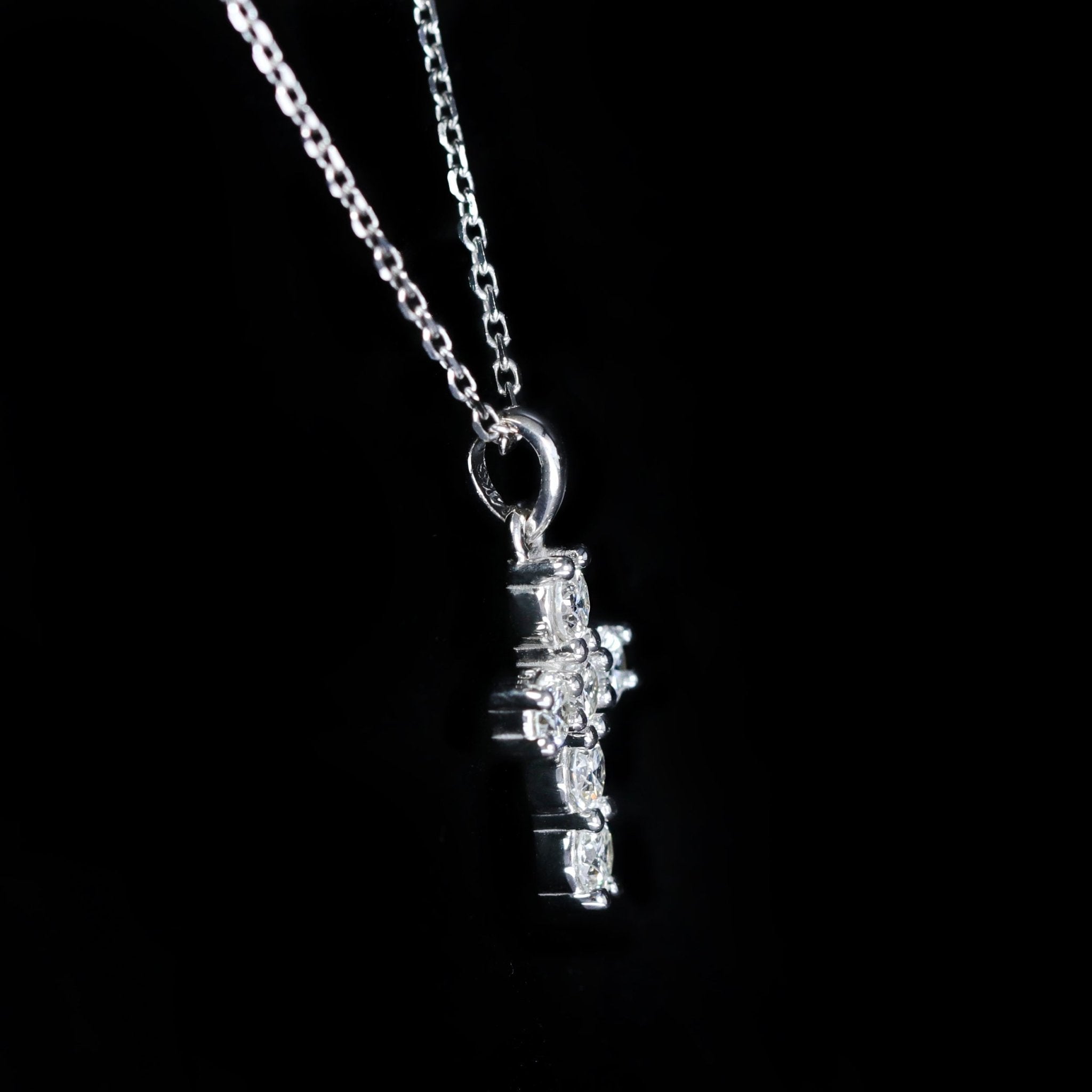 14K White Gold 0.48 CTW Diamond Cross Pendant - Walton's Jewelry