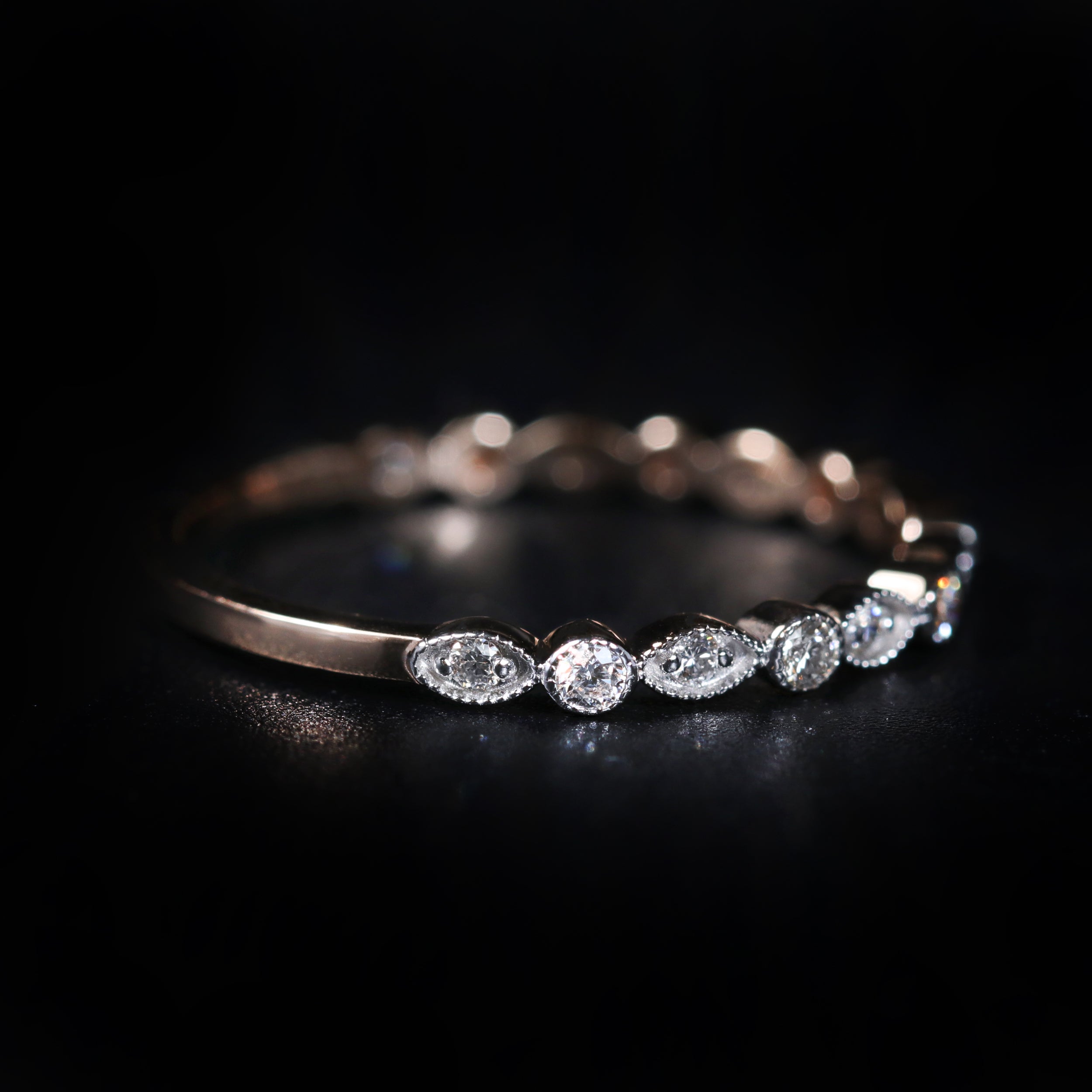 14K White Gold and Rose Gold 0.22 CTW Diamond Band