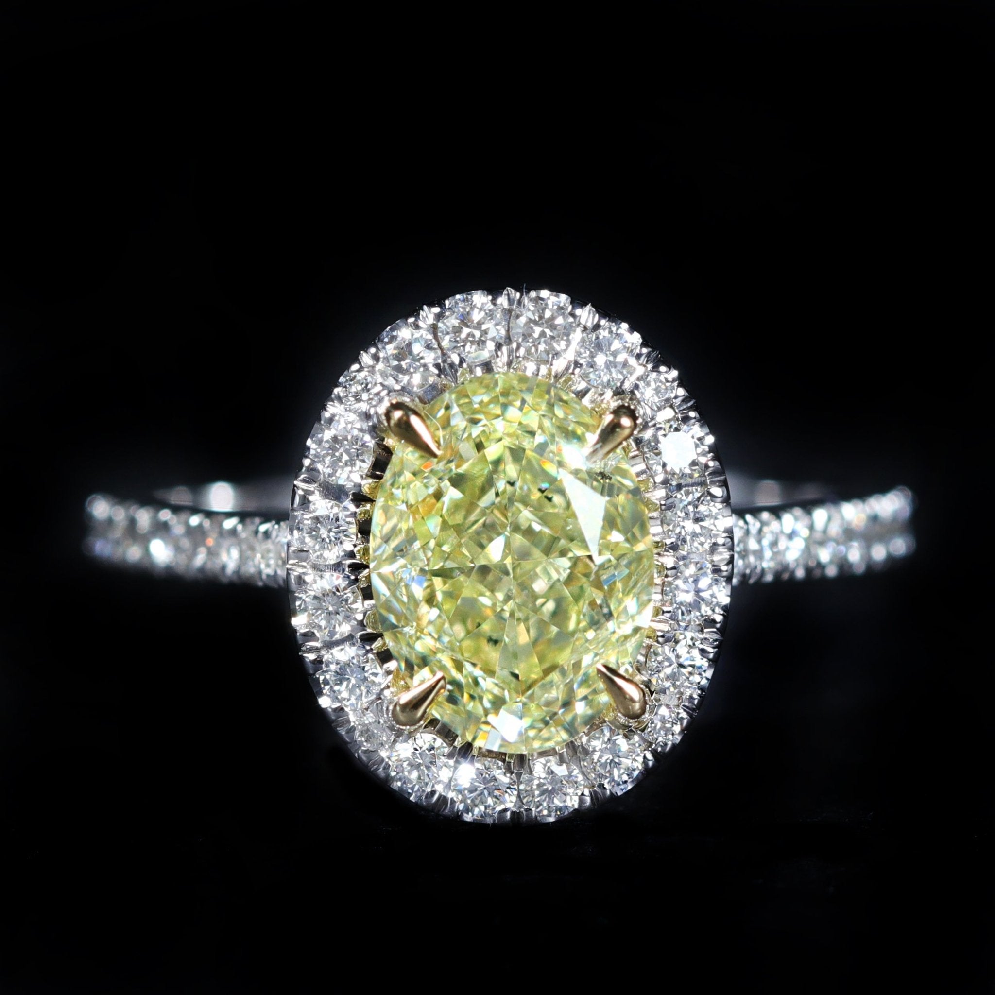 14K Gold GIA 2.03 Carat Fancy Light Yellow Diamond Ring - Walton's Jewelry