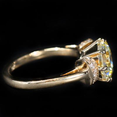 18K Yellow Gold GIA 3.47 Carat Diamond Engagement Ring