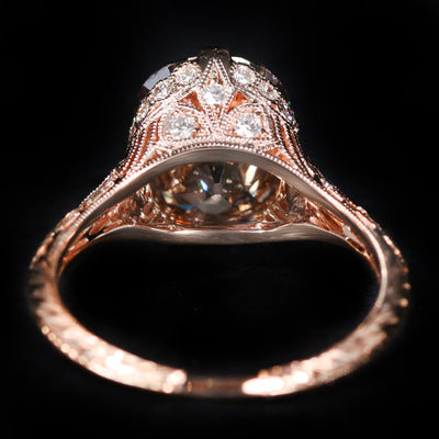 18K Rose Gold GIA 3.75 Carat Fancy Orange-Brown Diamond Engagement Ring