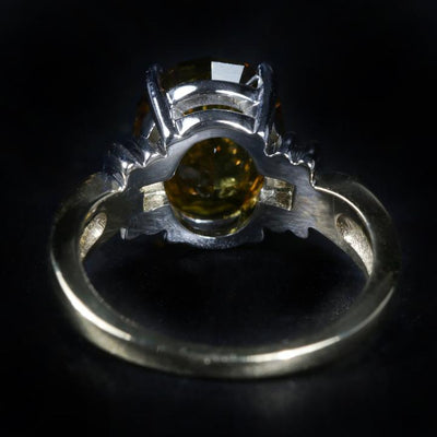 14k Yellow and White Gold 3.90 Carat Precision Cut Tourmaline Ring