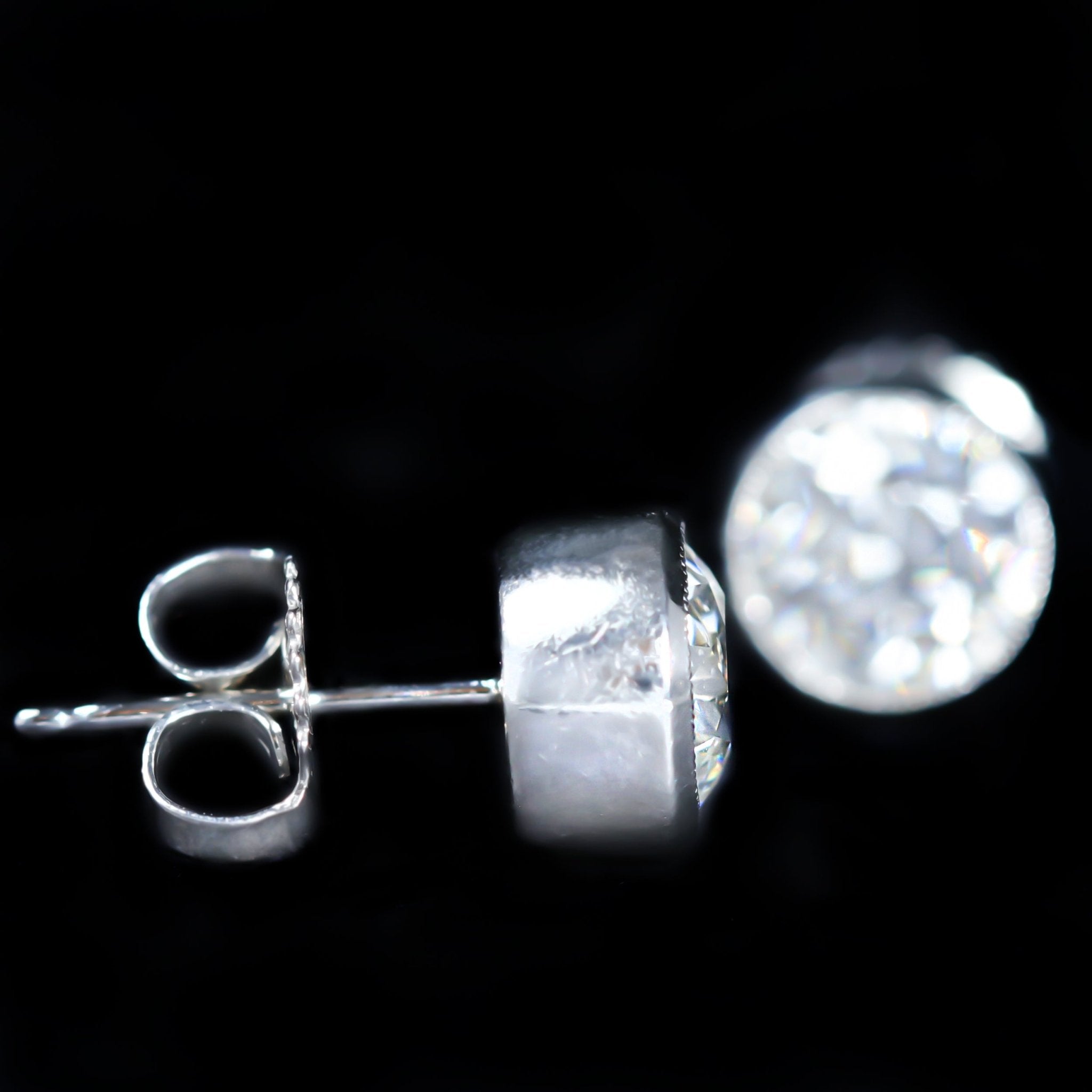 Estate Platinum 2.34 CTW Old European Cut Diamond Stud Earrings - Walton's Jewelry