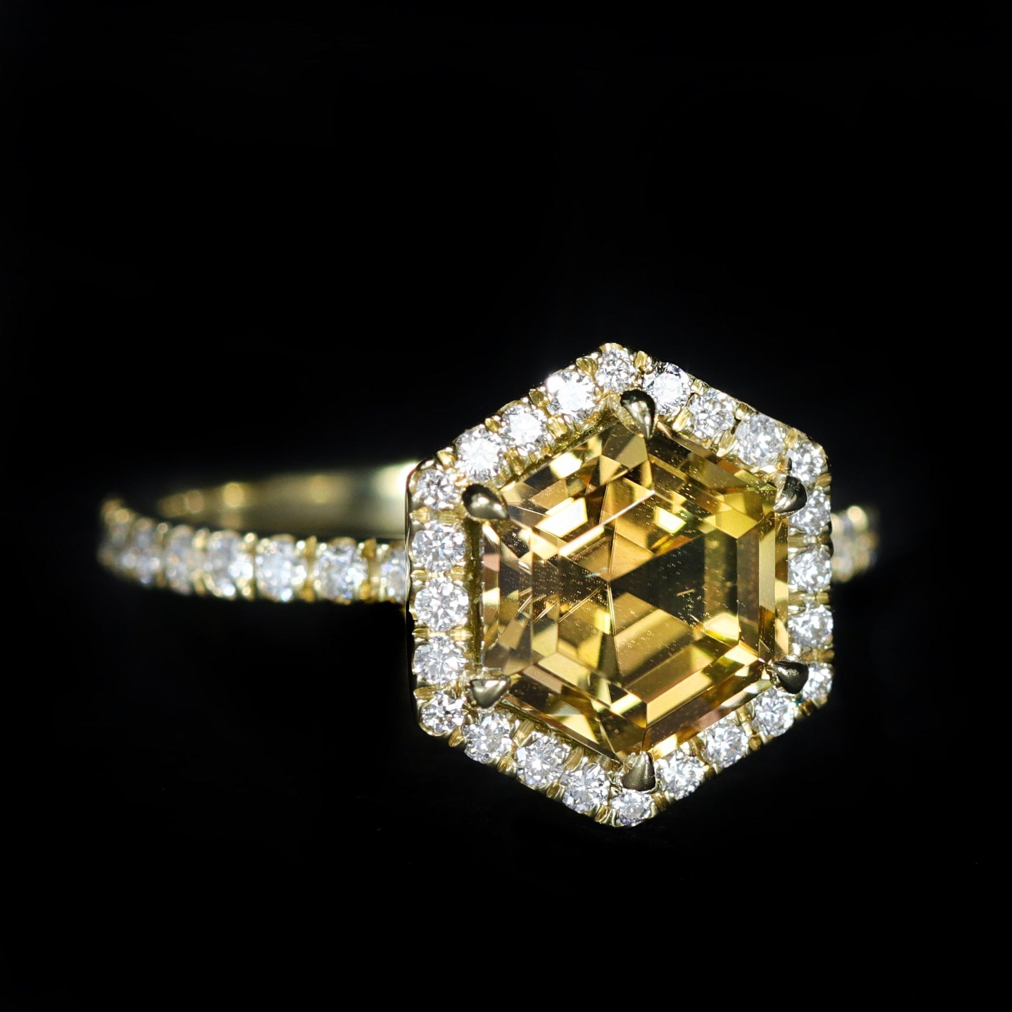 14K Yellow Gold 2.47 Carat Tourmaline and Diamond Ring - Walton's Jewelry