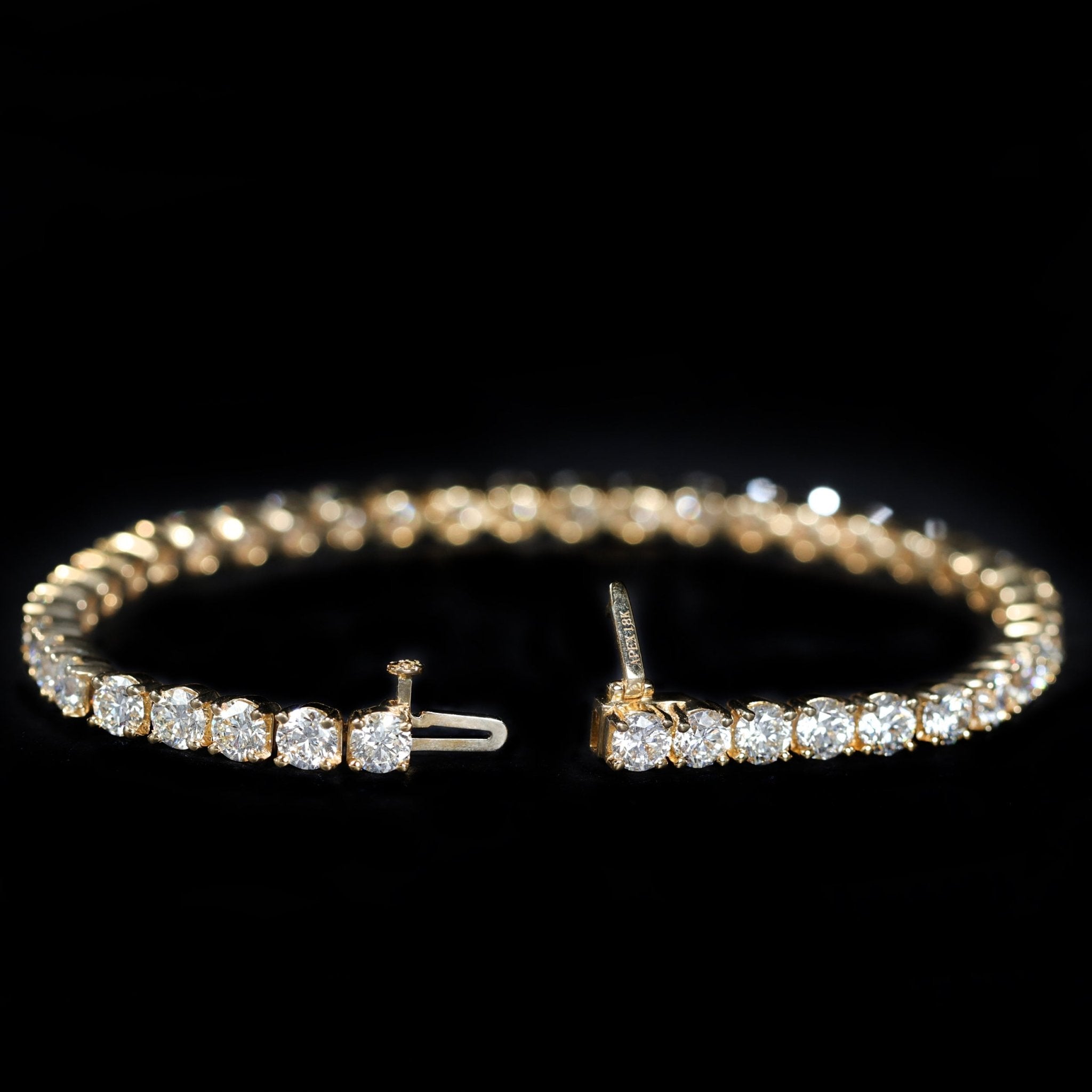 18K Yellow Gold 10.51 CTW Diamond Tennis Bracelet, 7" - Walton's Jewelry