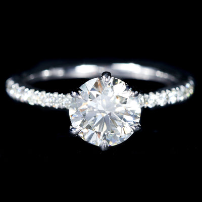 18K White Gold GIA 1.20 Carat Round Brilliant Cut Diamond Engagement Ring