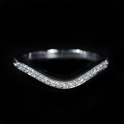 14K White Gold 0.13 CTW Diamond Curved Band