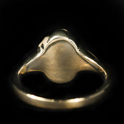 14k Yellow Gold 0.20 Carat Diamond and Enamel Signet Ring