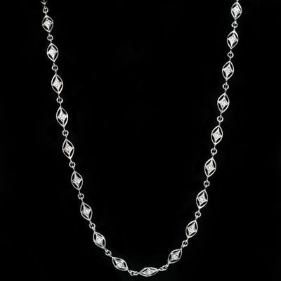 Estate 14K White Gold 1.00 CTW Diamond Link Necklace