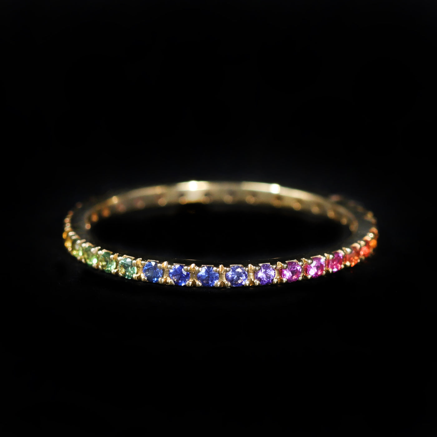 18K Yellow Gold 0.40 CTW Multi-Color Sapphire Band