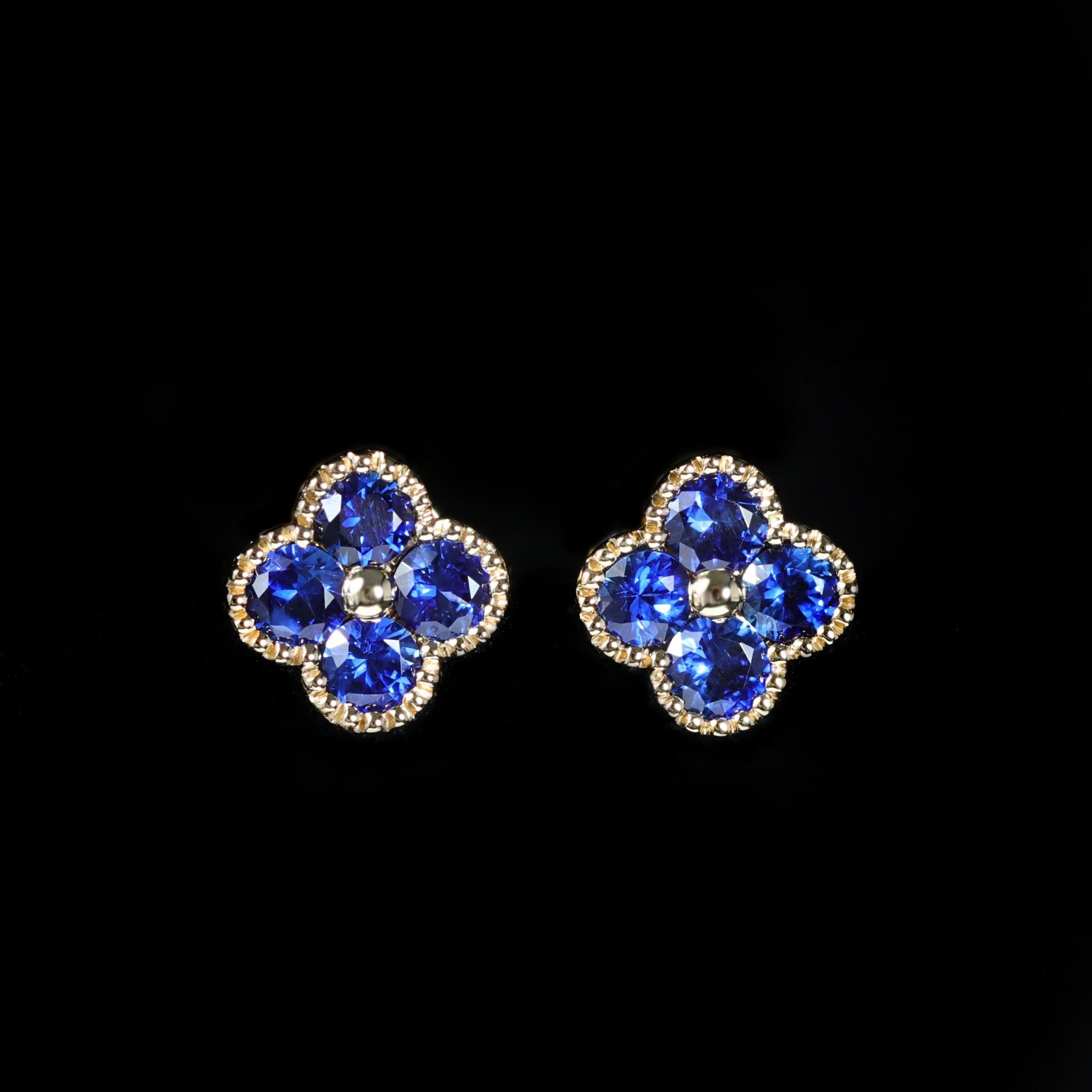 14K Yellow Gold 0.55 CTW Sapphire Stud Earrings - Walton's Jewelry