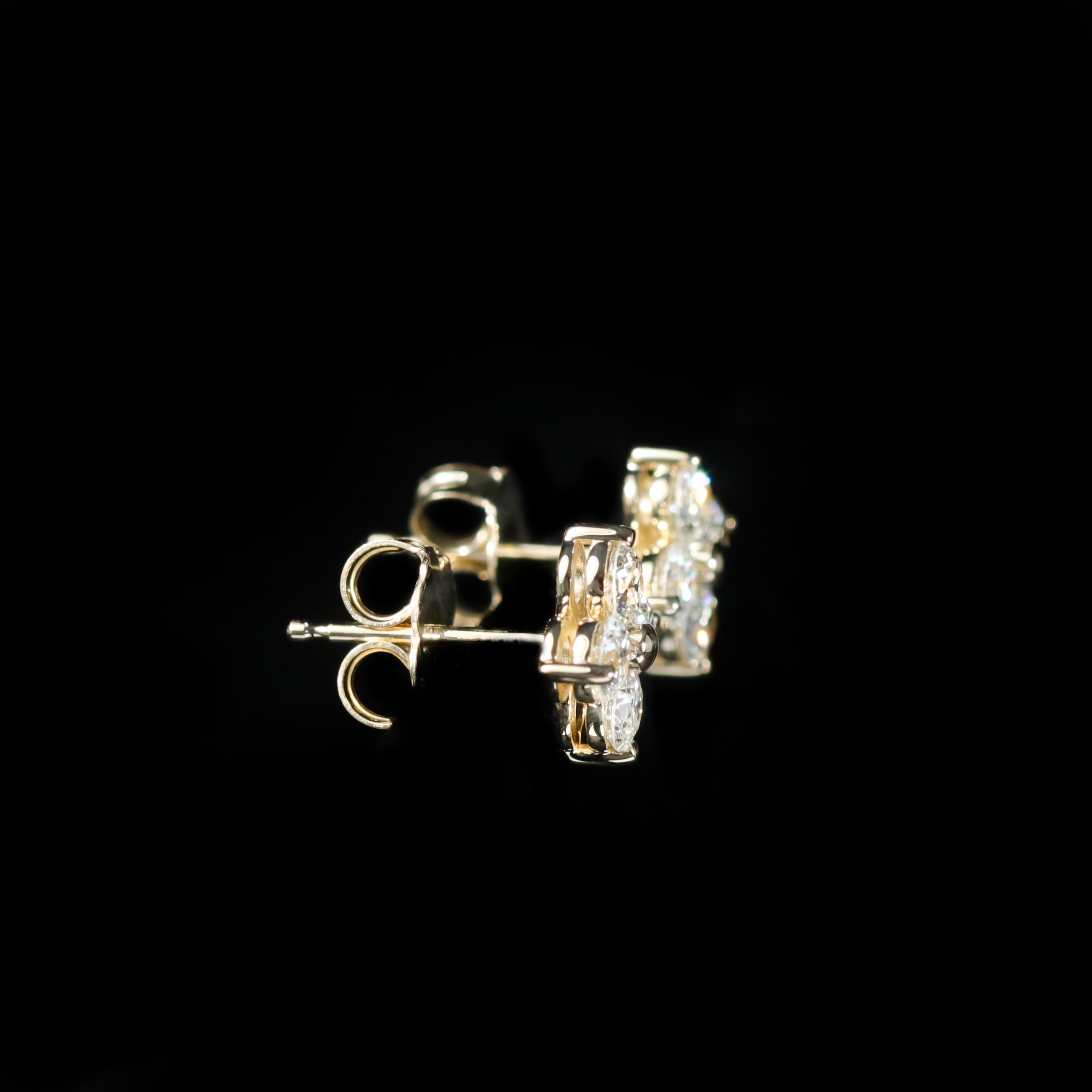 14K Yellow Gold 0.62 CTW Diamond Quatrefoil Stud Earrings