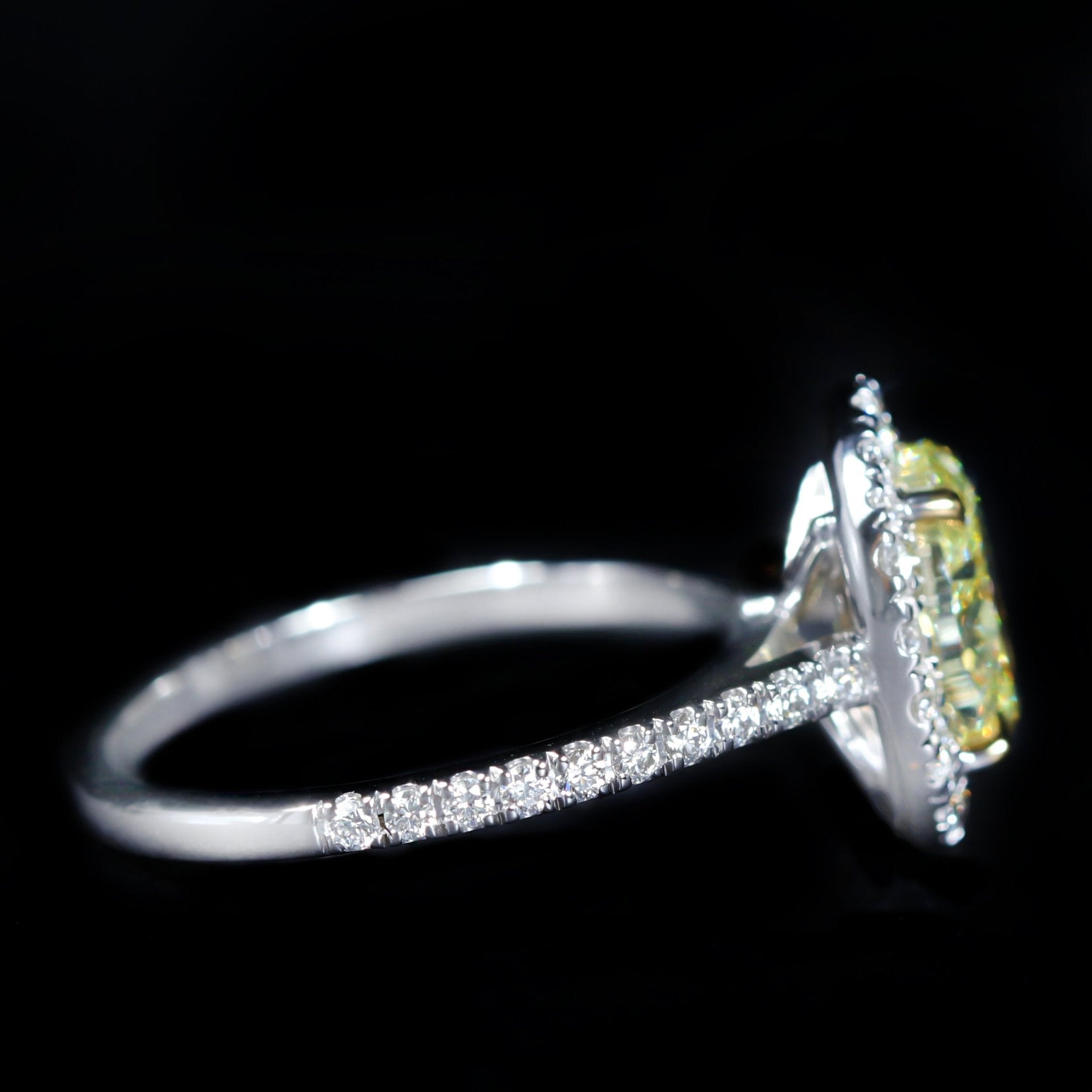14K Gold GIA 2.03 Carat Fancy Light Yellow Diamond Ring - Walton's Jewelry