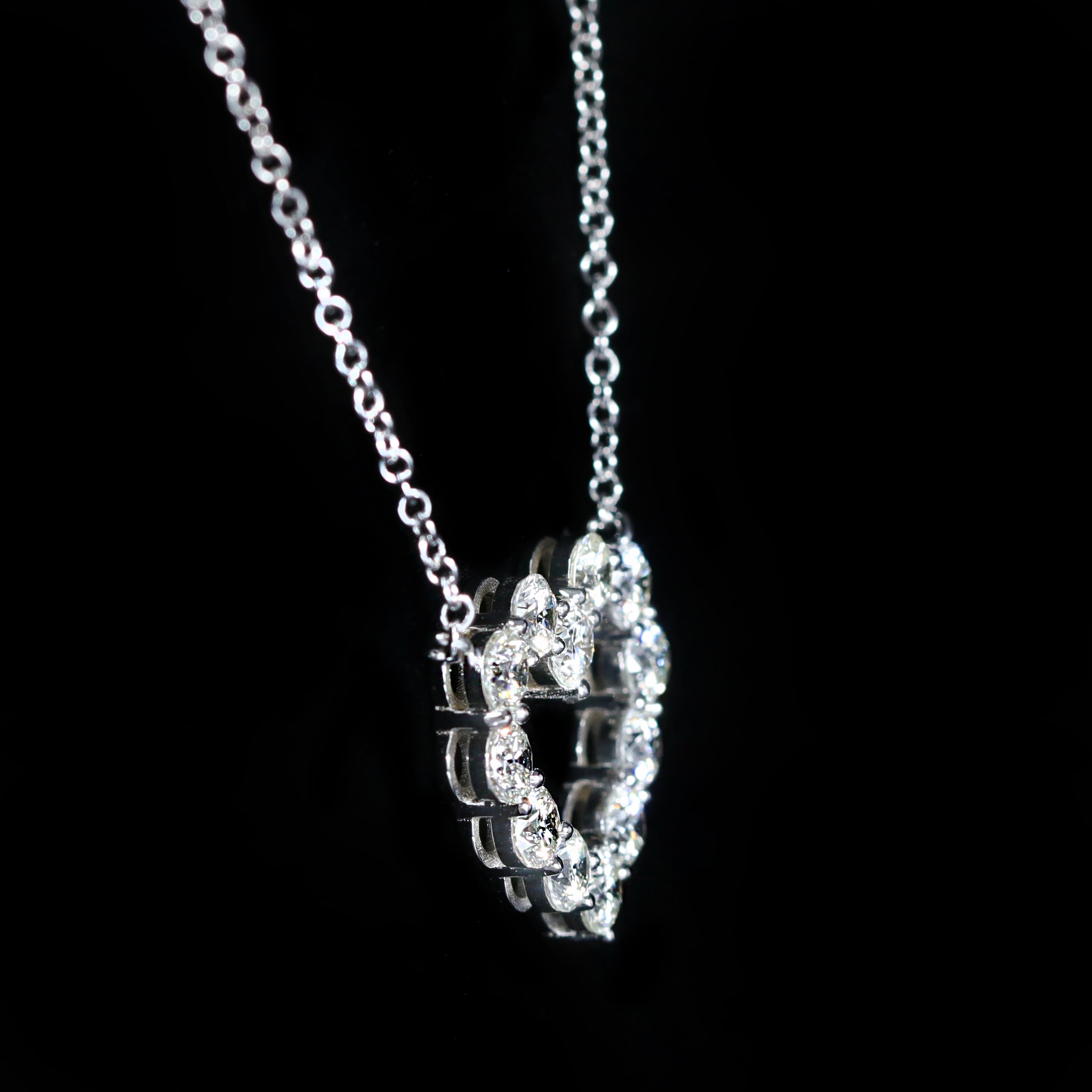 18K White Gold 1.16 CTW Diamond Heart Necklace