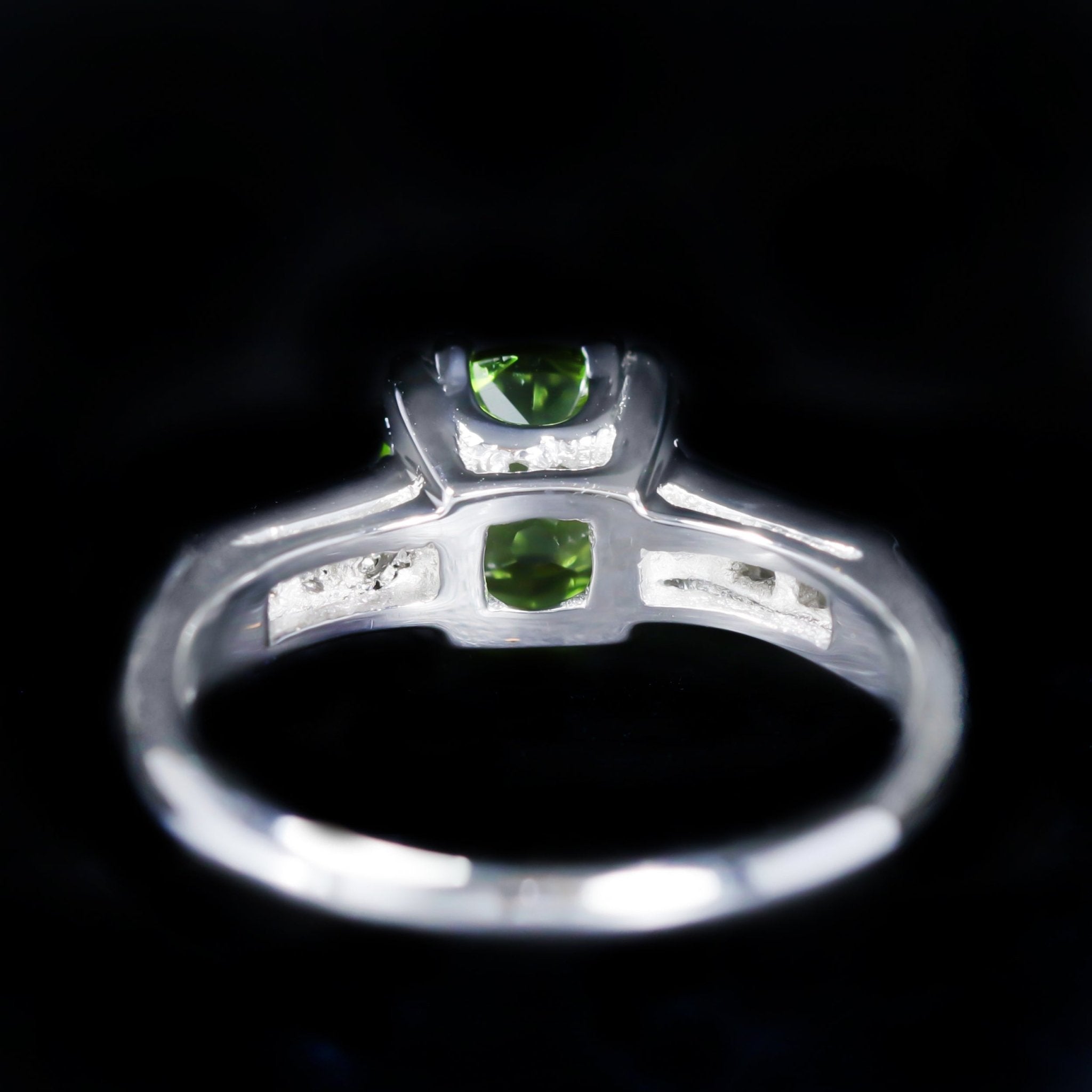 Estate Platinum 1.73 Peridot and Diamond Ring - Walton's Jewelry