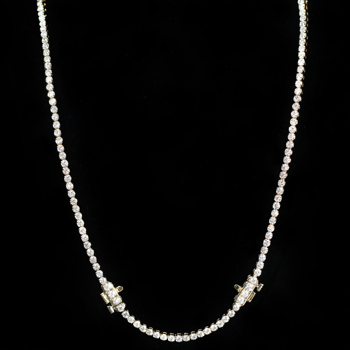 14K Yellow Gold 6.30 CTW Diamond Tennis Necklace