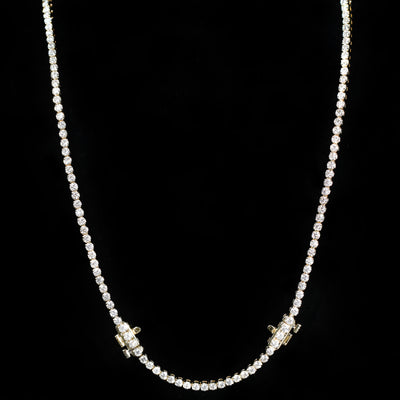 14K Yellow Gold 6.30 CTW Diamond Tennis Necklace