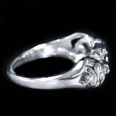 Estate 14K White Gold 0.20 CTW Diamond Floral Ring