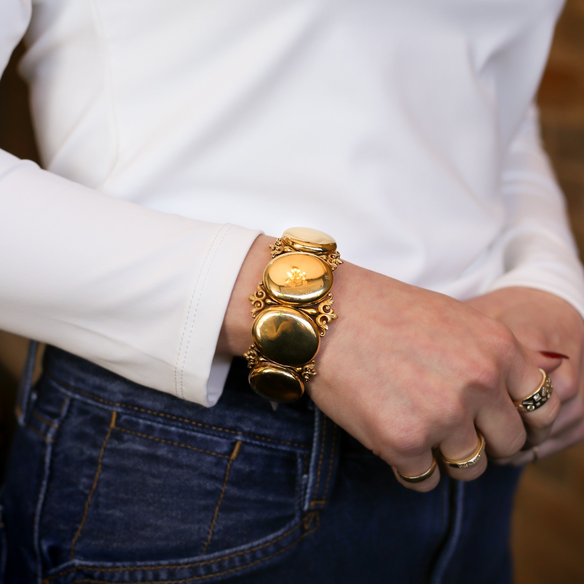 Victorian 14K Yellow Gold Locket Bracelet – Walton's Jewelry