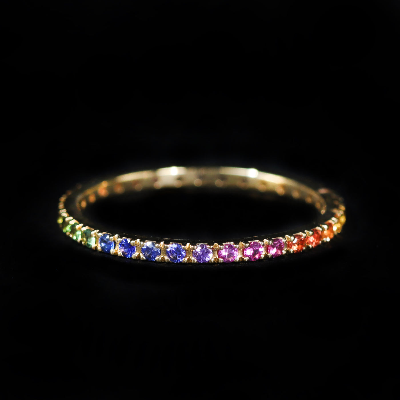 18K Yellow Gold 0.40 CTW Multi-Color Sapphire Band