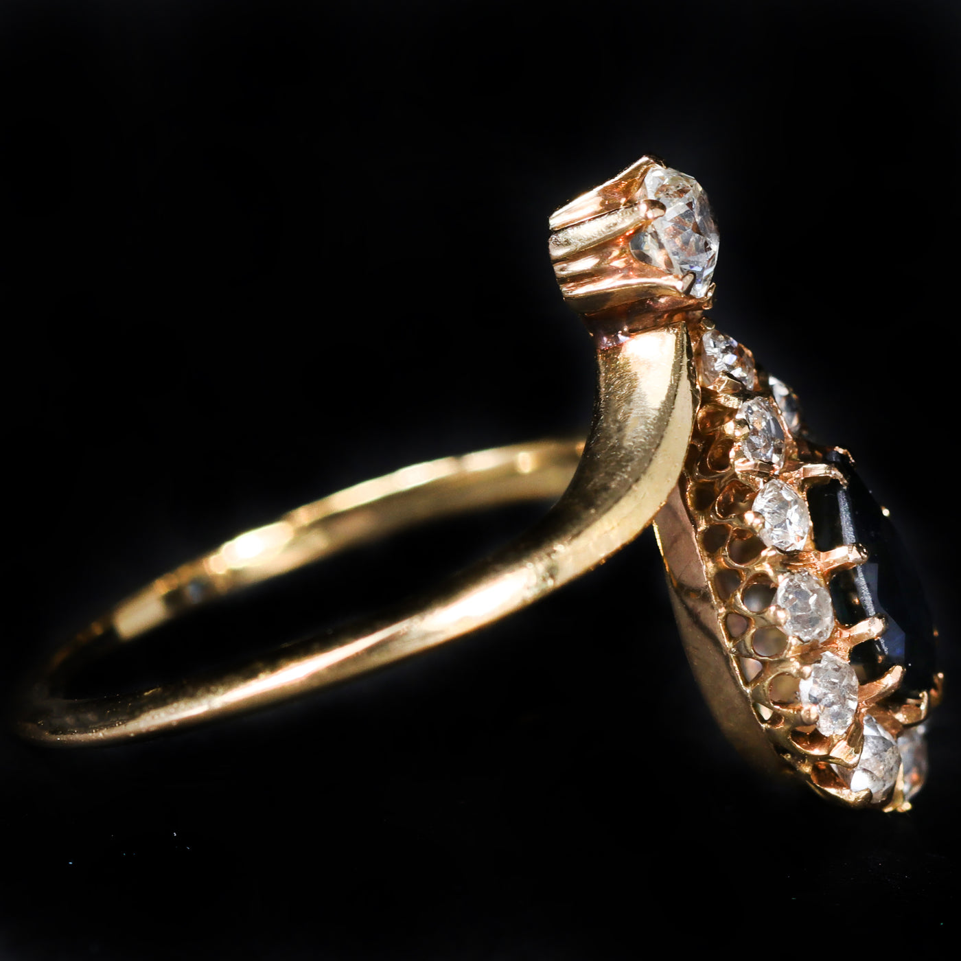 Victorian 0.50 Carat Sapphire and Diamond Tiara Ring
