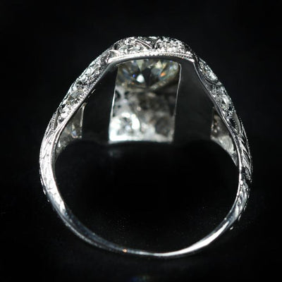 Edwardian Platinum 1.07 Carat Old European Cut Diamond Ring