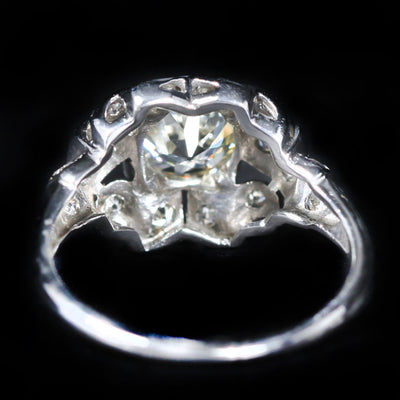 Art Deco 1.15 Carat Old European Cut Diamond Engagement Ring