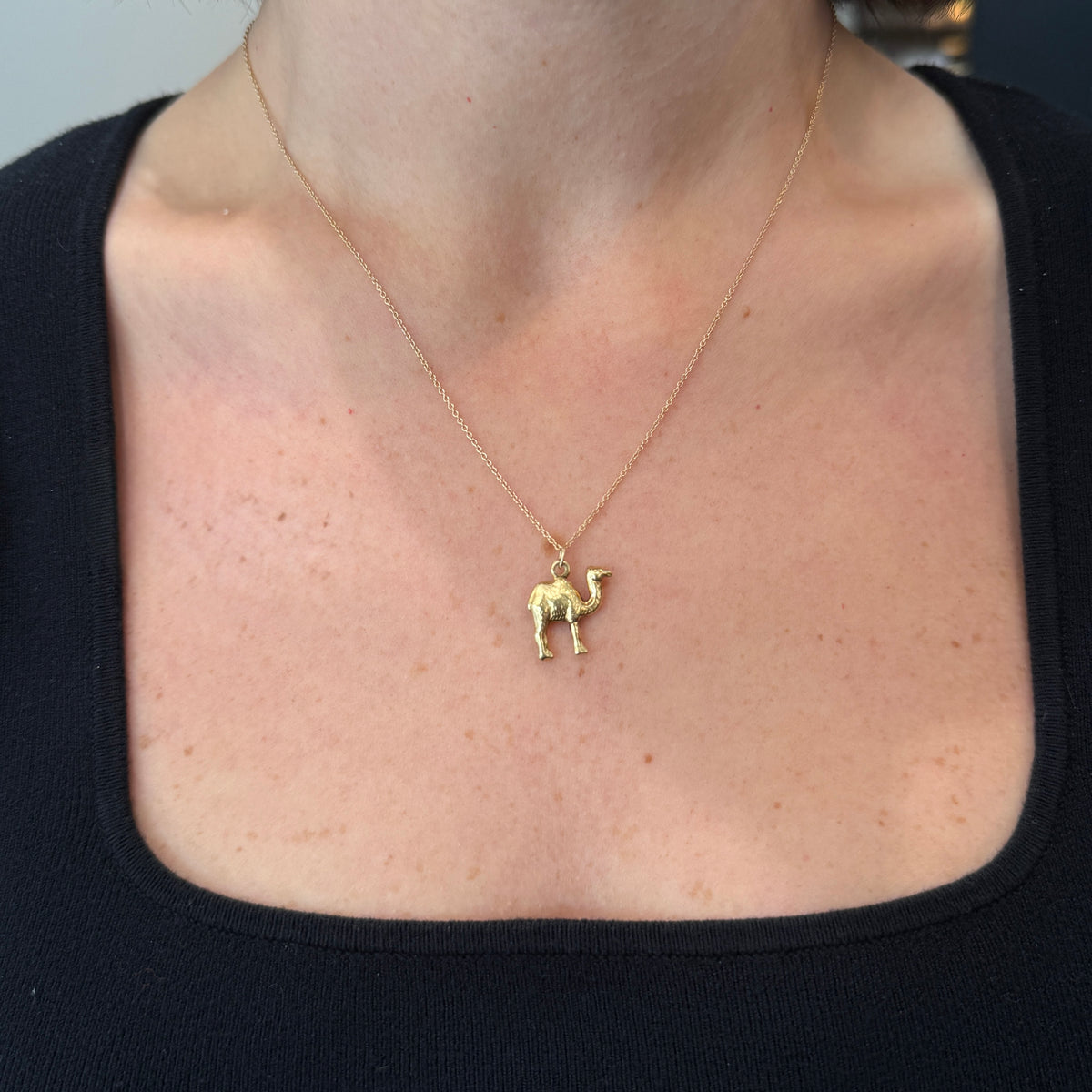 Estate 14K Yellow Gold Camel Pendant/Charm – Walton 14k Yellow Gold Camel Necklace - 22 Inch main image 0