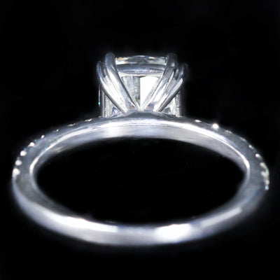 14K White Gold GIA 2.01 Carat Cushion Cut Diamond Engagement Ring
