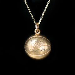Antique 14K Yellow Gold Basketball Charm, Circa 1934 - Walton's Jewelry